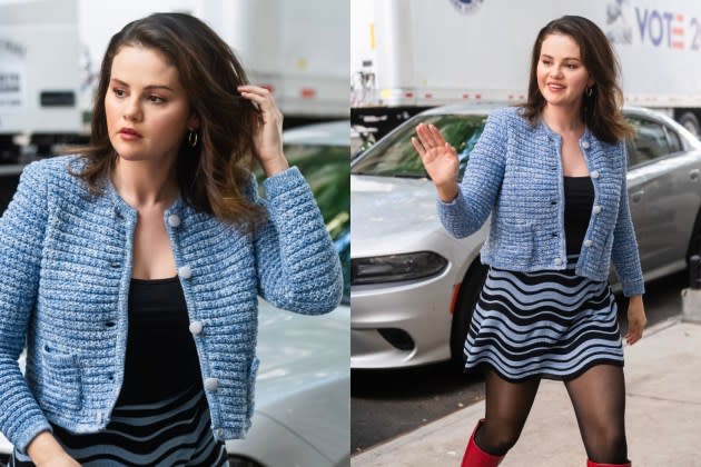 Selena Gomez Nods to the '60s in Missoni Miniskirt While Filming 'Only  Murders in the Building'