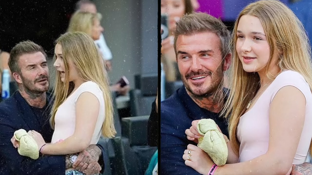 Inter Miami Draw: David Beckham's Sweet Cuddle with Daughter Harper Steals  the Show - YouTube