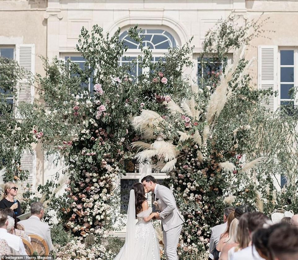 Congrats! Harry Maguire has married his childhood sweetheart Fern Hawkins. The footballer shared the first snap of their wedding on Saturday after they tied the knot in France