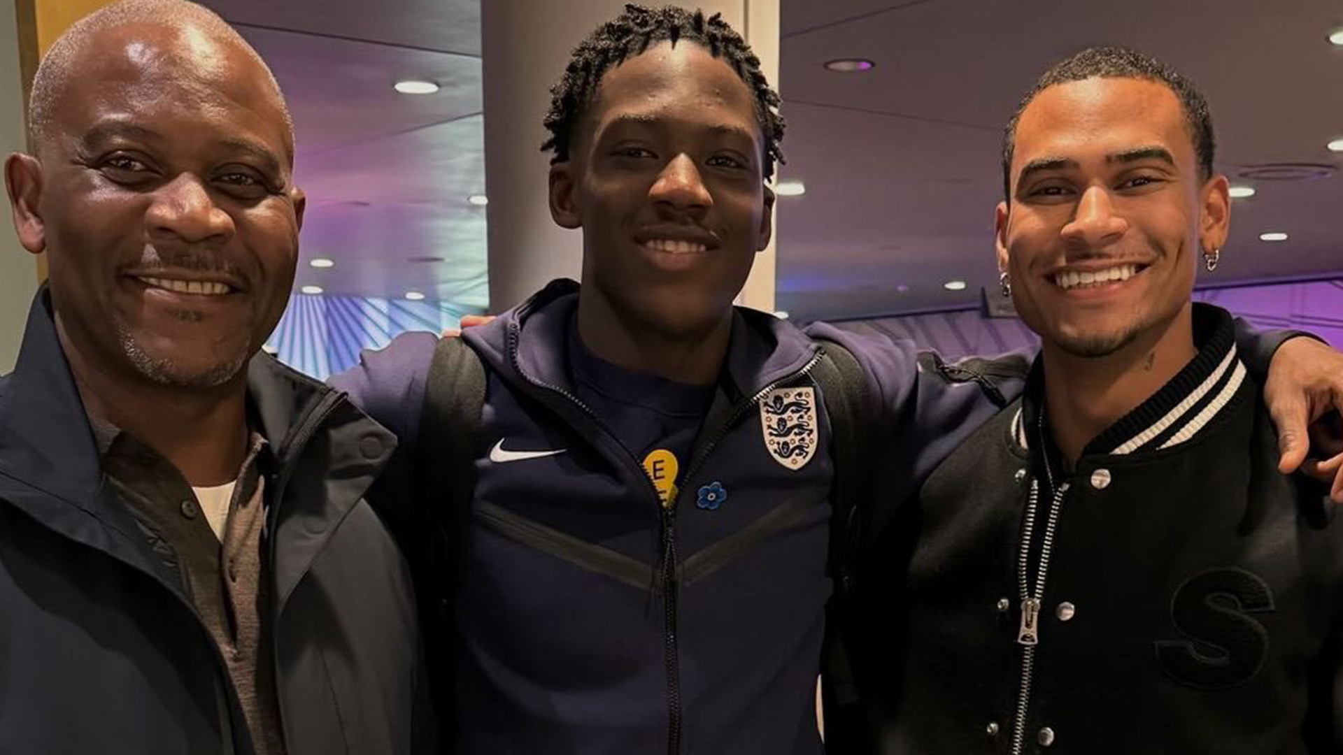 Kobbie Mainoo poses with Love Island star brother after England debut