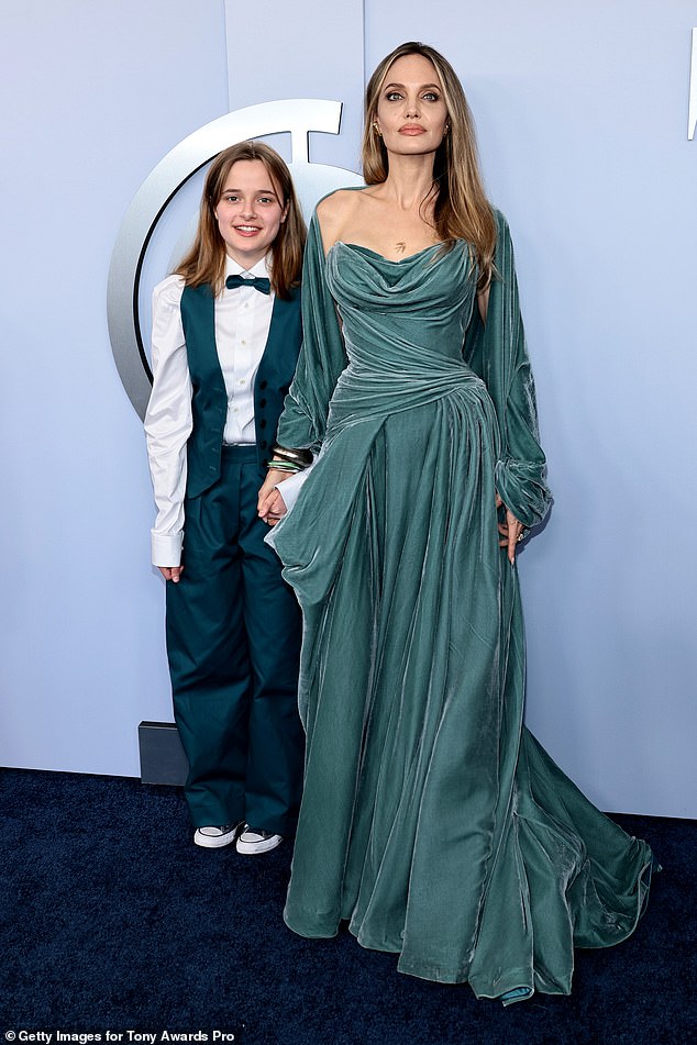 On Sunday, the actress showed off the new, sparrow-like tattoo as she joined her daughter, Vivienne, on the star-studded red carpet at the Tony Awards in NYC