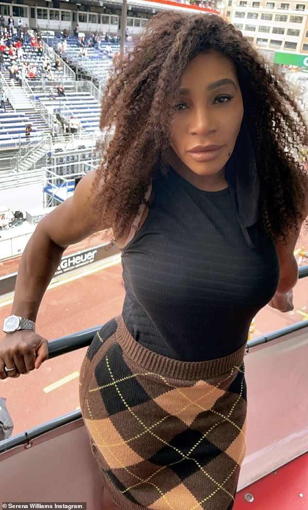 Dressed for the event: Serena Williams was seen cutting a very stylish figure as she spent time at the Monaco Grand Prix on Sunday