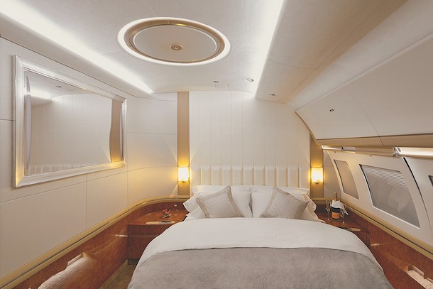 The ACJ319's bedroom is perfect for VIP passengers