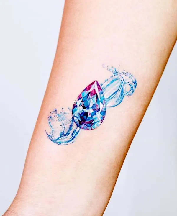 Magical gemstone tattoo by @guseul_tattoo