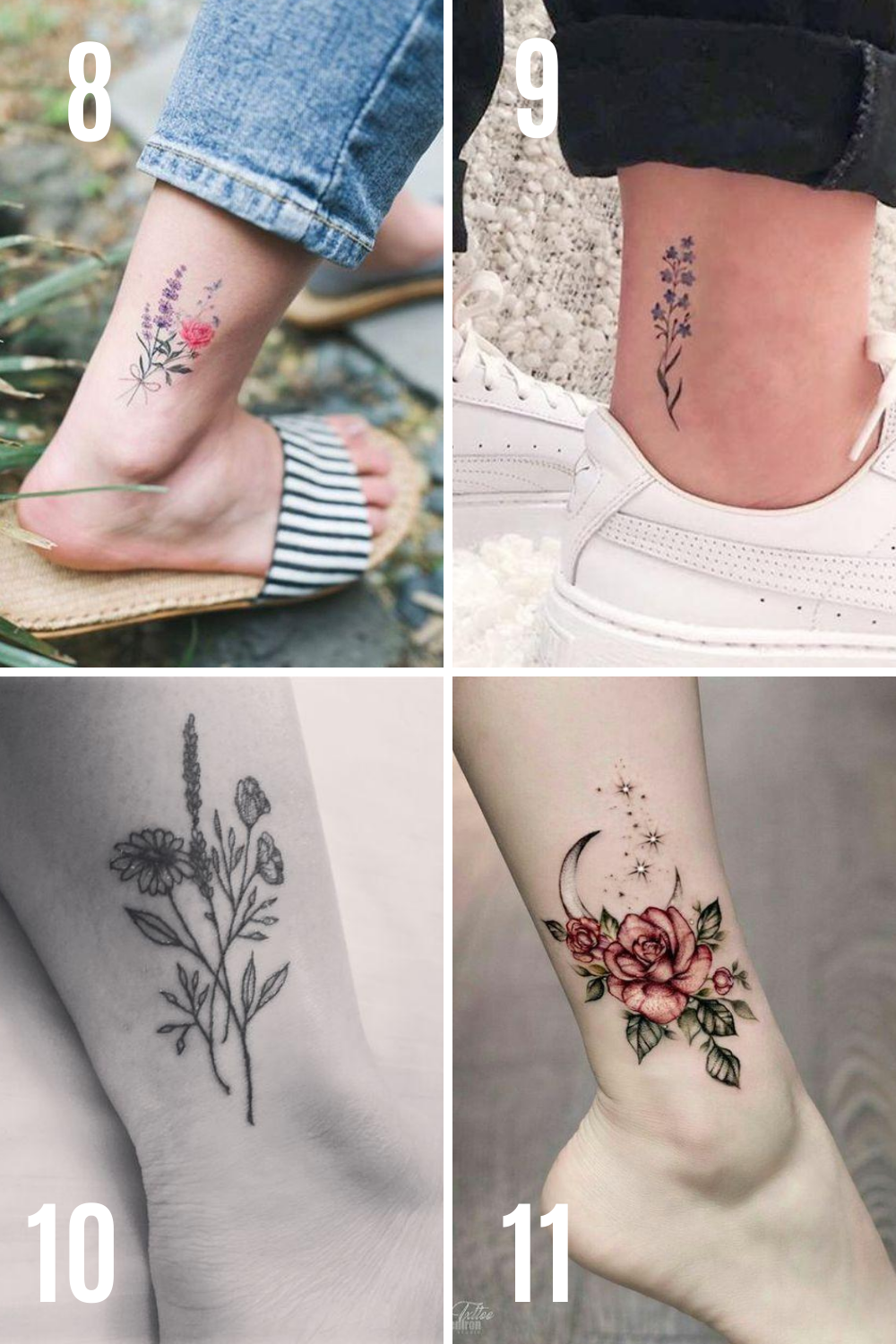 Flower Ankle Tattoo Ideas