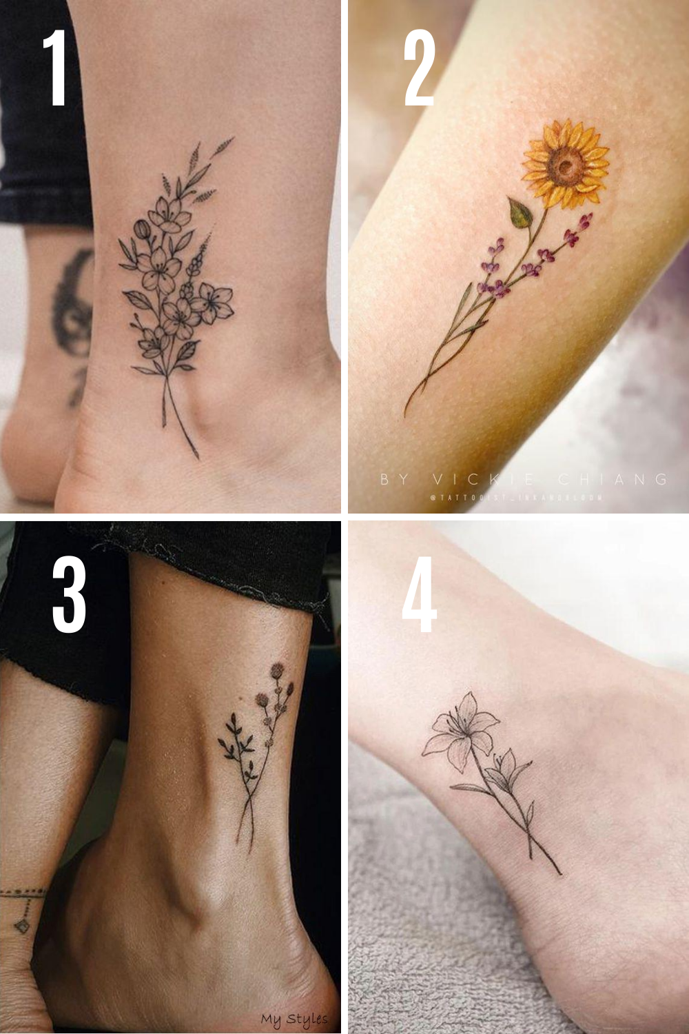 Flower Ankle Tattoo Ideas