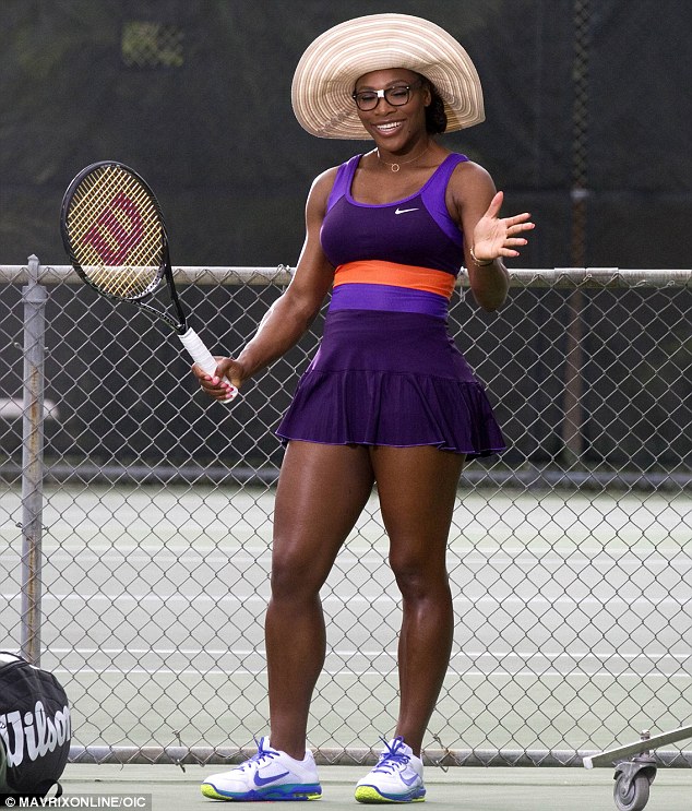 Let's shoot this: Serena Williams filmed a Wilson Tennis TV advertisement in Miami on Monday