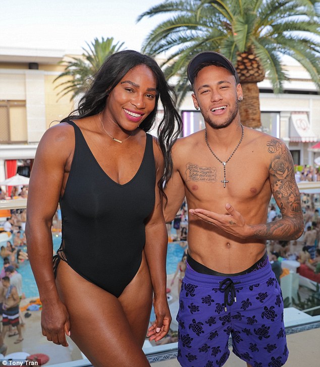 Little crush? The tennis pro got starstruck when she bumped into Brazilian soccer player Neymar (pictured) and wrote on Instagram 'Always be ready for summer. You never know when. @neymarjr will show up'