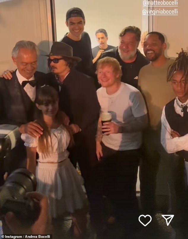 Will Smith was joined by an impressive group of A-list stars when they celebrated the iconic tenor Andrea Bocelli 's 30th anniversary as a recording artist on Wednesday