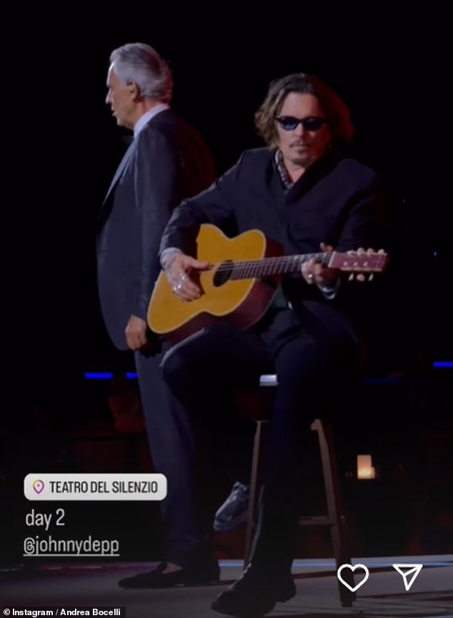 Johnny Depp accompanied Bocelli on En Aranjuez Con Tu Amor. According to TMZ, they performed the song in 2020 with the late guitarist Jeff Beck, and Beck's lead part from that performance was layered onto the song on Wednesday nightt