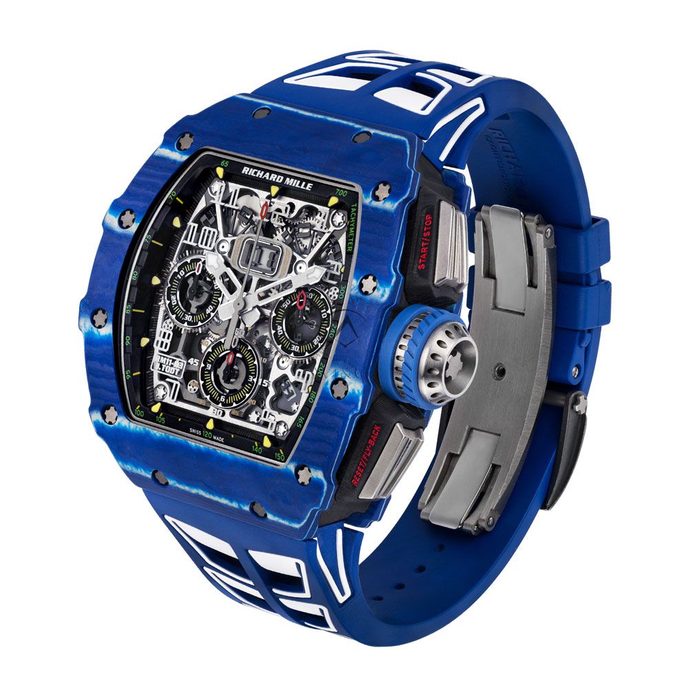 Richard Mille RM11-03, Jean Todt,  NTPT Blue & Black Carbon, Skeleton Dial, 50 mm