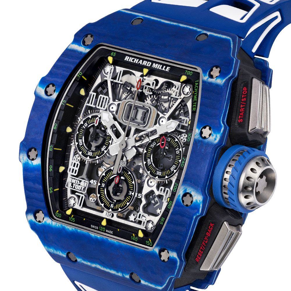 Richard Mille RM11-03, Jean Todt,  NTPT Blue & Black Carbon, Skeleton Dial, 50 mm