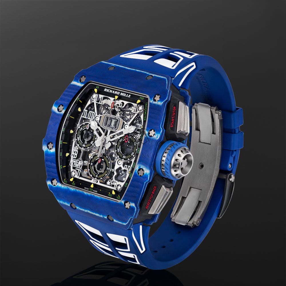 Richard Mille RM11-03, Jean Todt,  NTPT Blue & Black Carbon, Skeleton Dial, 50 mm