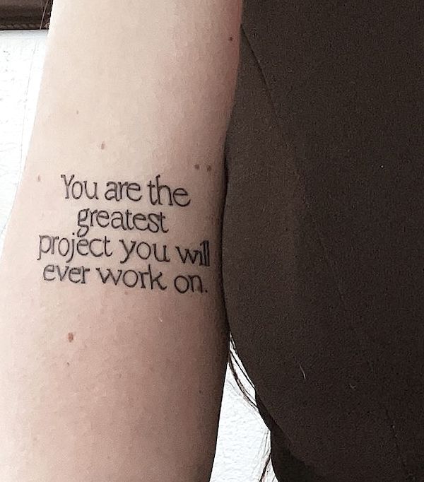 Self-love quote tattoo by @glvdw